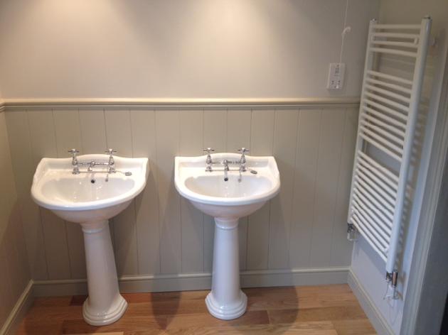 Twin sinks fitted
